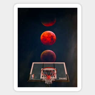 Red Moon Basketball Sticker